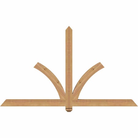 Ekena Millwork Redmond Smooth Timber Gable Bracket, Western Red Cedar, 72"W x 42"H x 3 1/2"D x 3 1/2"F, 14/12 Pitch GBW072X42X0404RED00SWR